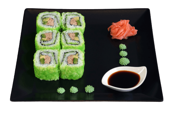 zöld tekercs-sushi