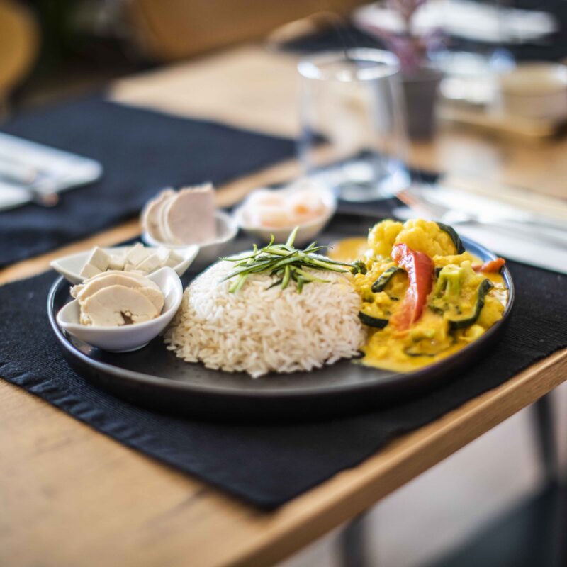 Thai zöldségcurry jázmin rizzsel